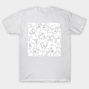 One Line Faces T-Shirt